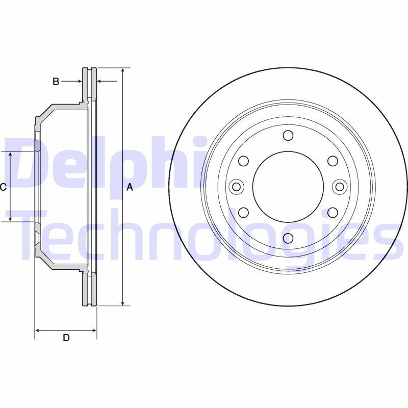 DELPHI BG4692C: Piduriketas Ø: 324mm, õhutusega, Ø: 324mm, kaetud
