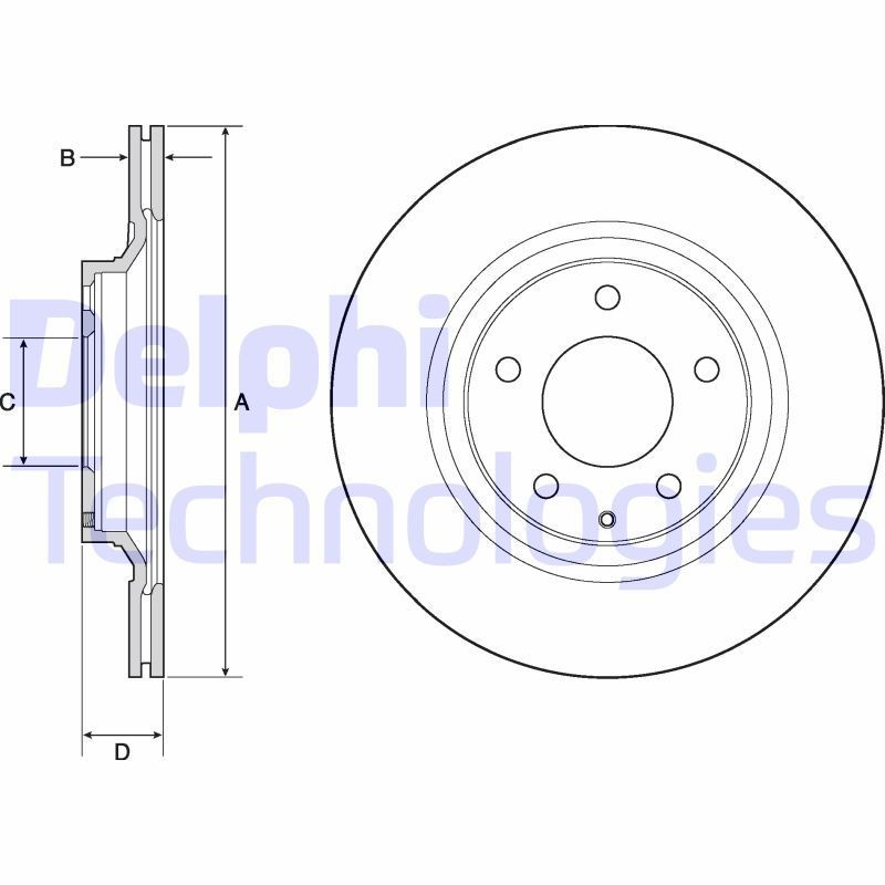 DELPHI BG4693C: Piduriketas Ø: 302mm, õhutusega, Ø: 302mm, kaetud