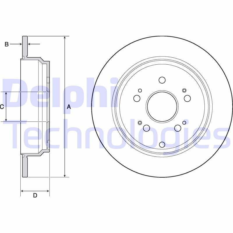 DELPHI BG4694C: Piduriketas Ø: 302mm, täis, Ø: 302mm, kaetud
