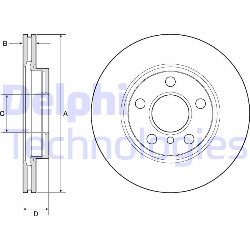 DELPHI BG4704C: Piduriketas Ø: 280mm, õhutusega, Ø: 280mm, kaetud