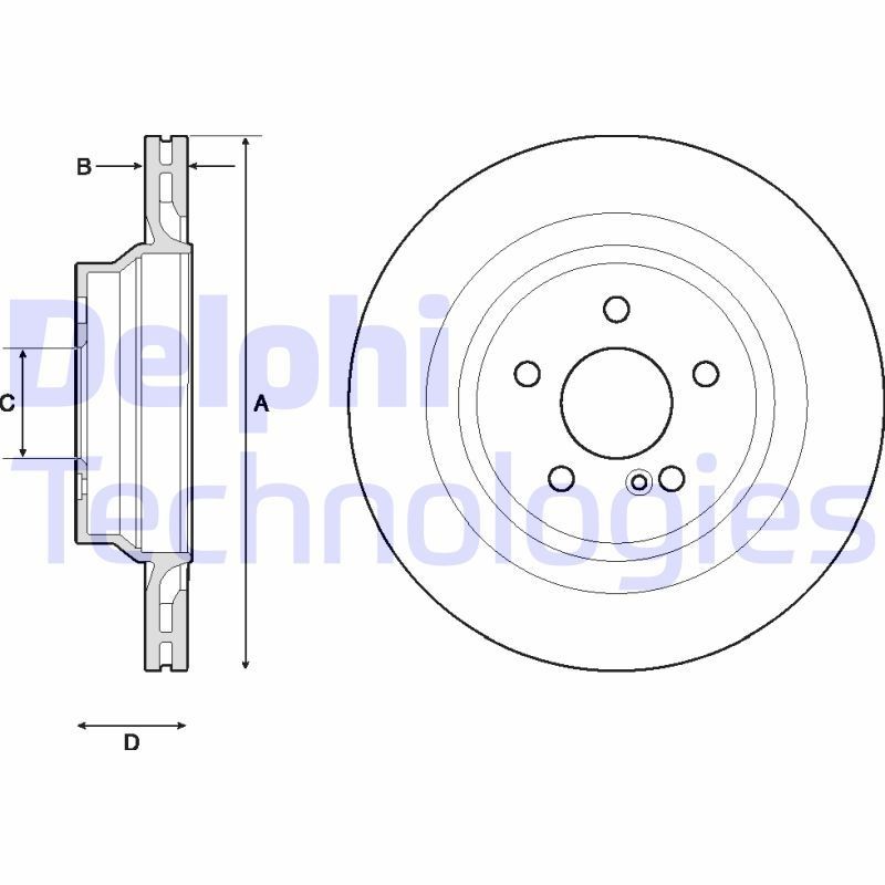 DELPHI BG4705C: Piduriketas Ø: 320mm, õhutusega, Ø: 320mm, kaetud