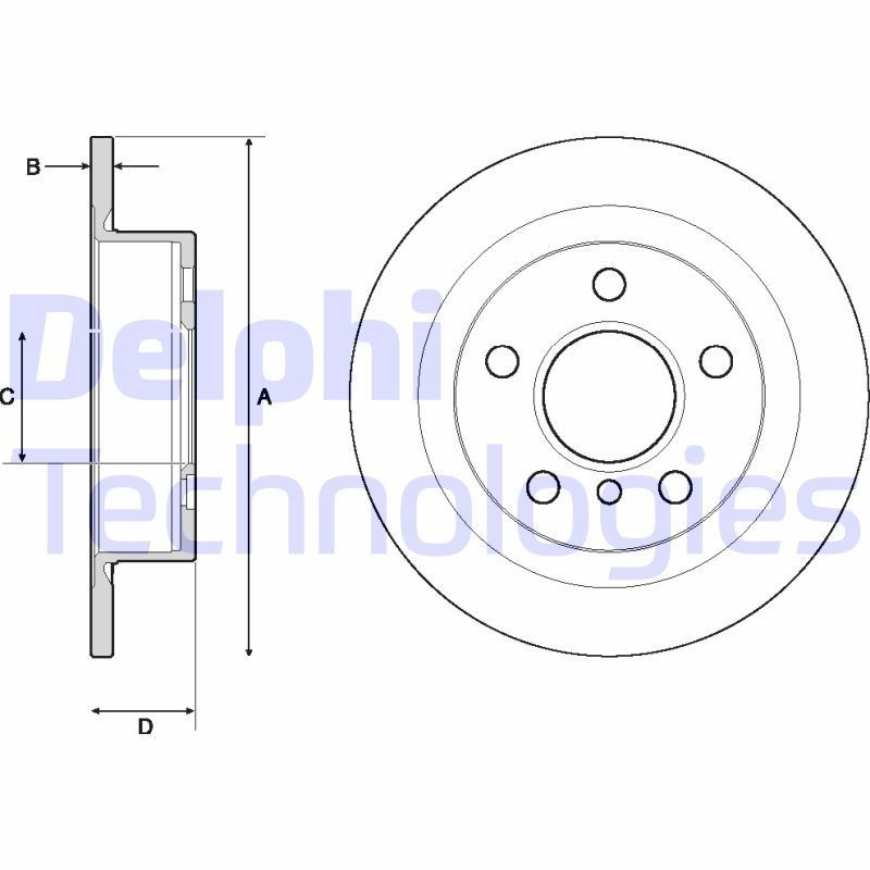 DELPHI BG4706C: Piduriketas Ø: 259mm, täis, Ø: 259mm, kaetud