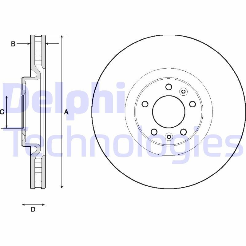 DELPHI BG4716C: Piduriketas Ø: 330mm, õhutusega, Ø: 330mm, kaetud
