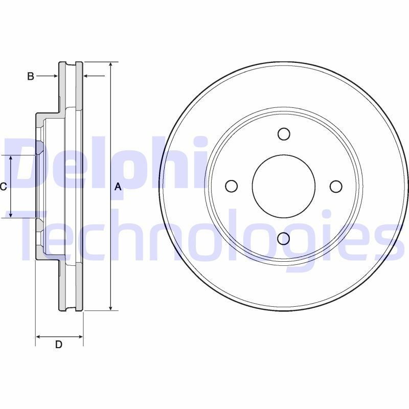 DELPHI BG4742C: Piduriketas Ø: 238mm, õhutusega, Ø: 238mm, kaetud
