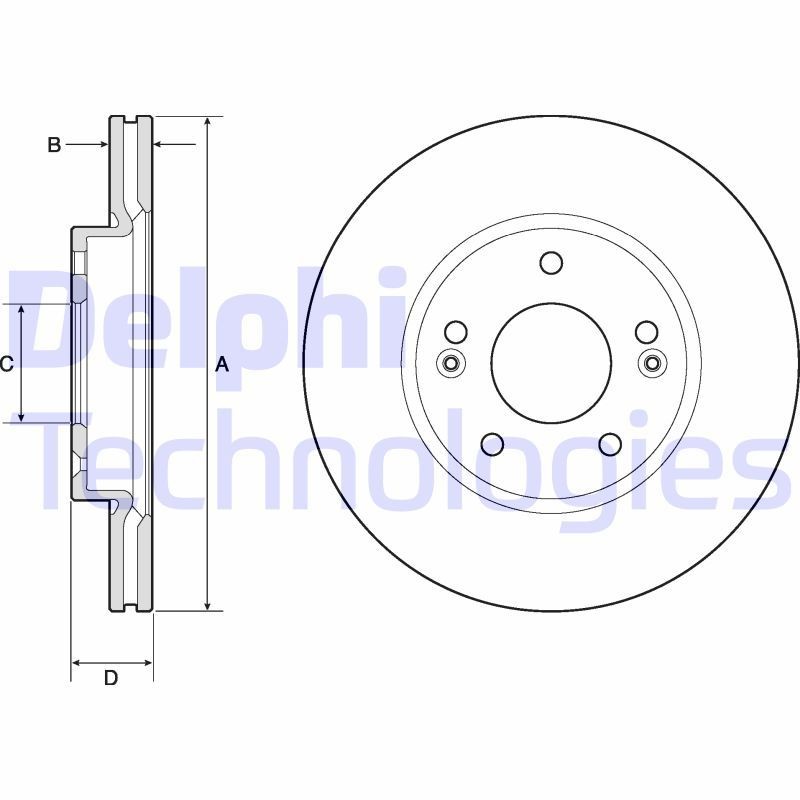 DELPHI BG4745C: Piduriketas Ø: 280mm, õhutusega, Ø: 280mm, kaetud