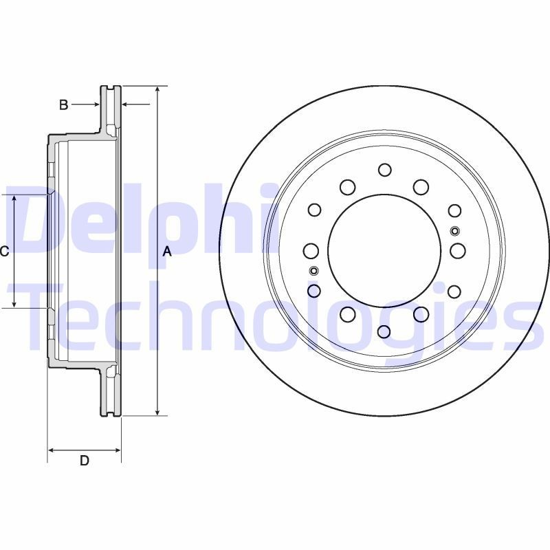DELPHI BG4747C: Piduriketas Ø: 312mm, õhutusega, Ø: 312mm, kaetud