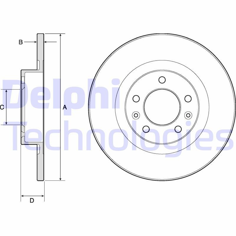 DELPHI BG4748C: Disco de freno Ø: 290mm, macizo, Ø: 290mm, revestido