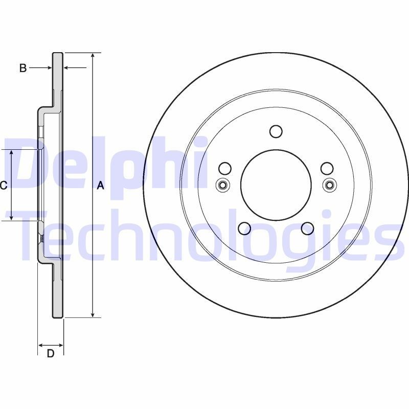 DELPHI BG4749C: Piduriketas Ø: 284mm, täis, Ø: 284mm, kaetud