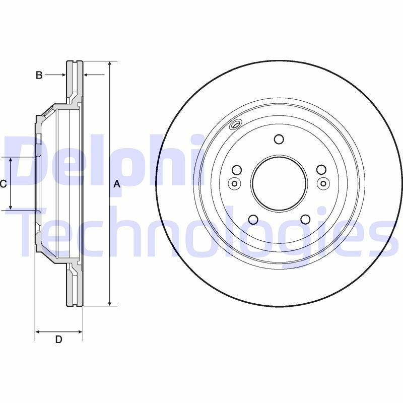 DELPHI BG4756C: Piduriketas Ø: 314mm, õhutusega, Ø: 314mm, kaetud