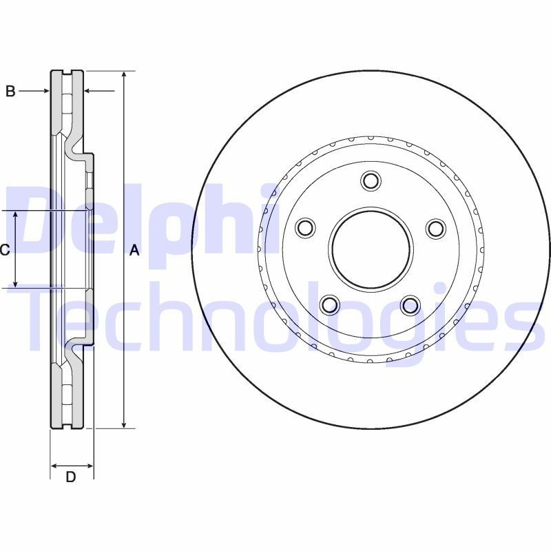 DELPHI BG4759C: Piduriketas Ø: 330mm, õhutusega, Ø: 330mm, kaetud