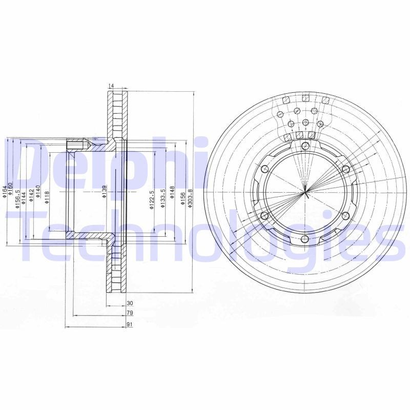 DELPHI BG4764C: Piduriketas Ø: 280mm, õhutusega, Ø: 280mm, kaetud