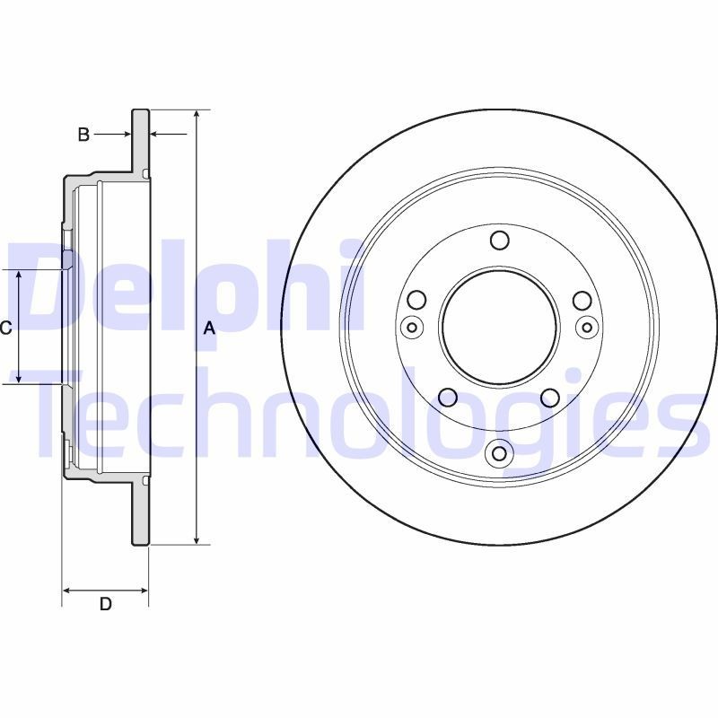 DELPHI BG4767C: Piduriketas Ø: 284mm, täis, Ø: 284mm, kaetud