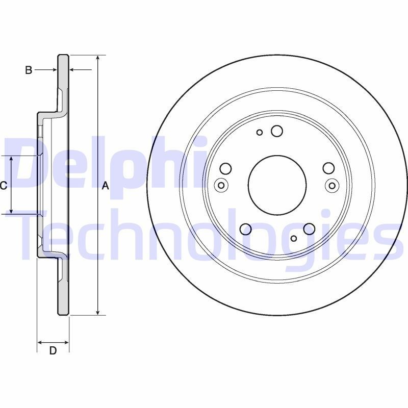 DELPHI BG4773C: Piduriketas Ø: 276mm, täis, Ø: 276mm, kaetud