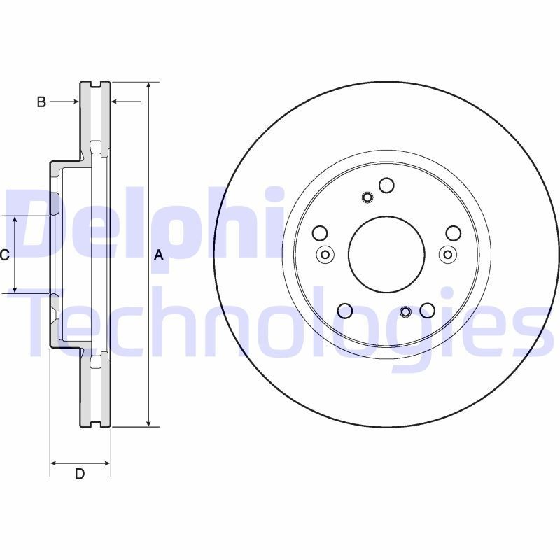 DELPHI BG4774C: Piduriketas Ø: 282mm, õhutusega, Ø: 282mm, kaetud