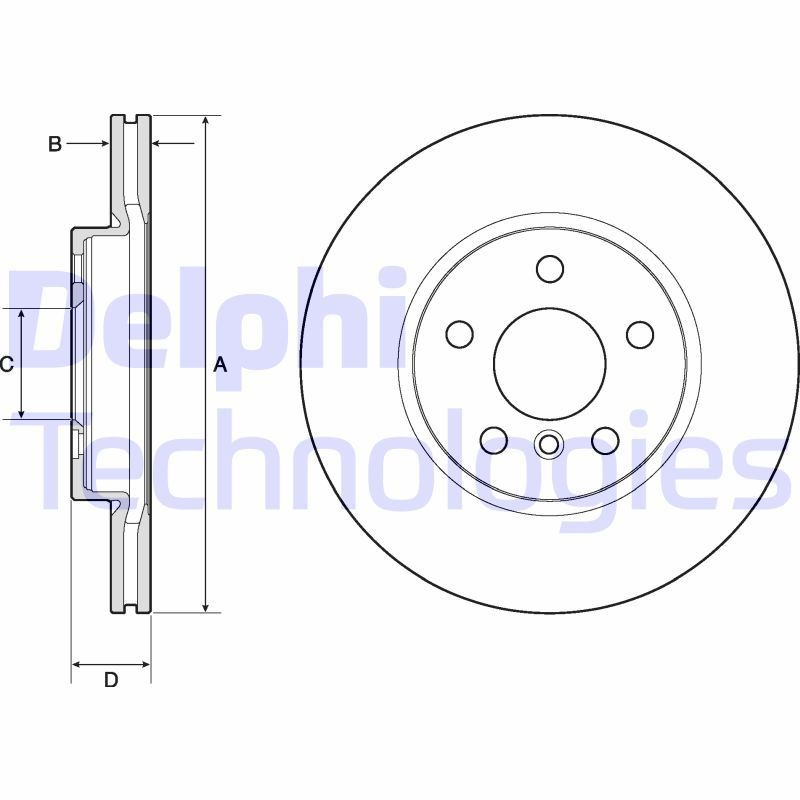 DELPHI BG4777C: Piduriketas Ø: 294mm, õhutusega, Ø: 294mm, kaetud