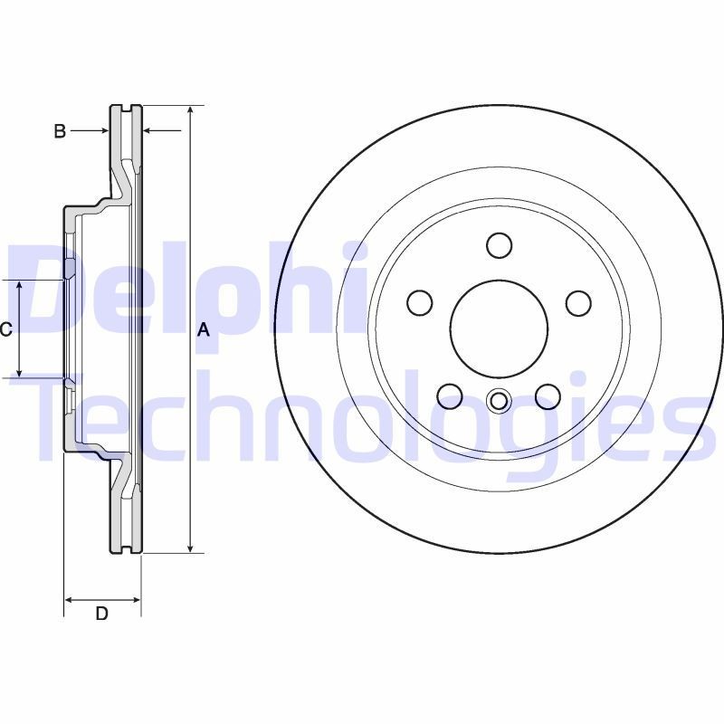 DELPHI BG4778C: Piduriketas Ø: 300mm, õhutusega, Ø: 300mm, kaetud