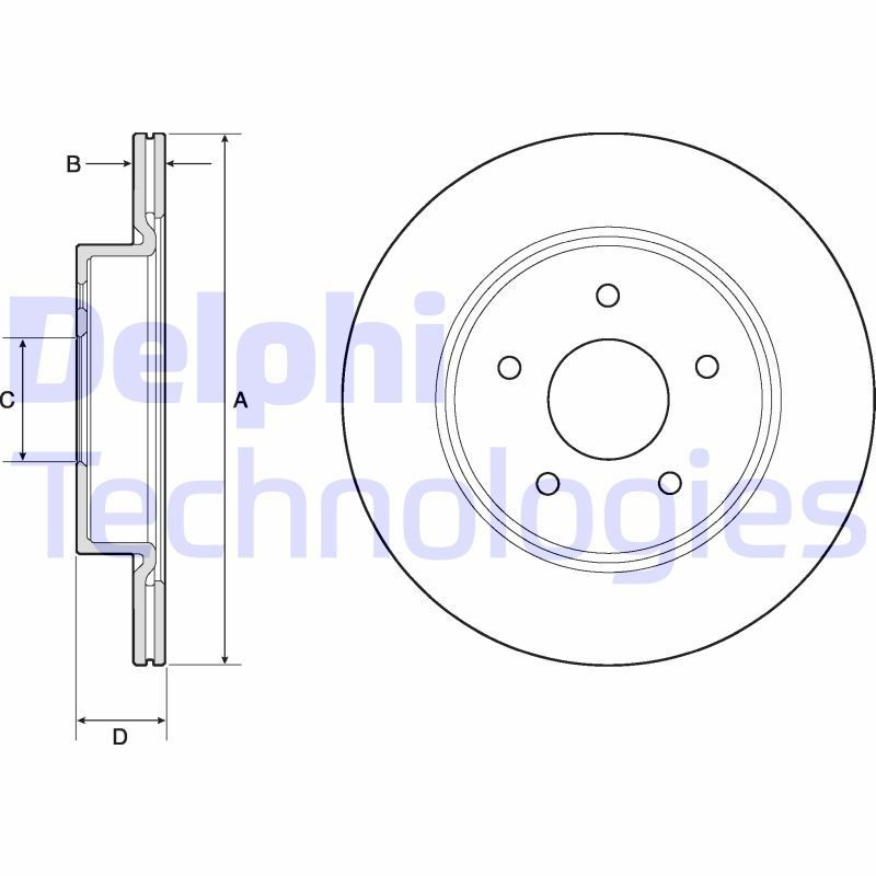 DELPHI BG4779C: Piduriketas Ø: 292mm, õhutusega, Ø: 292mm, kaetud