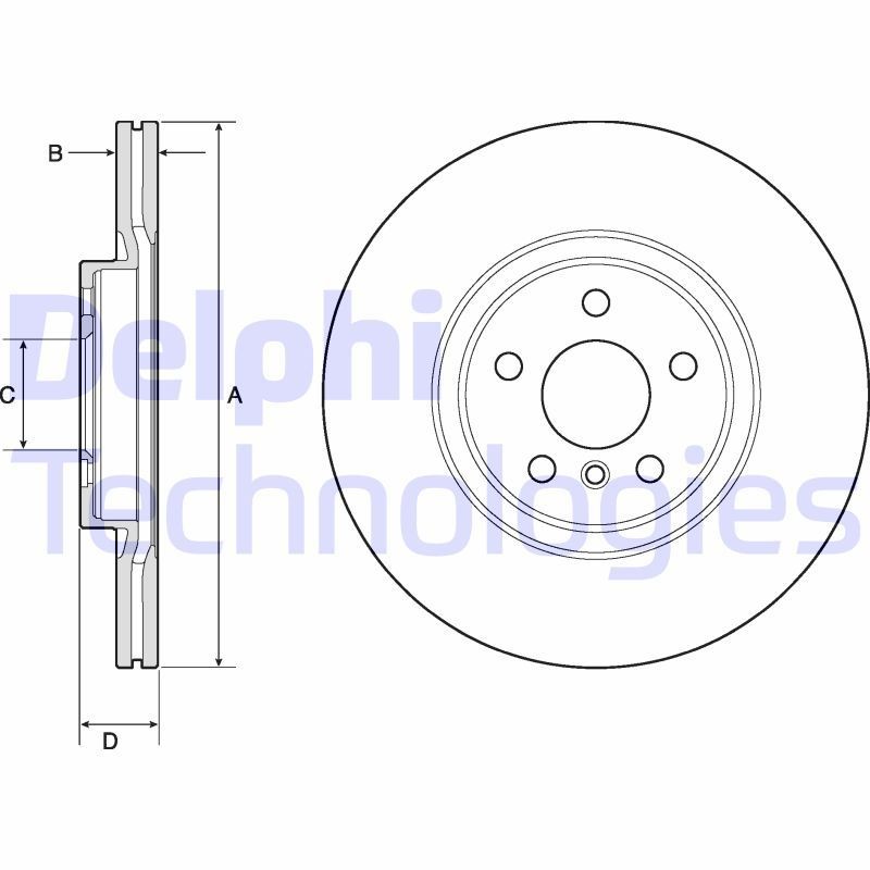 DELPHI BG4780C: Piduriketas Ø: 330mm, õhutusega, Ø: 330mm, kaetud