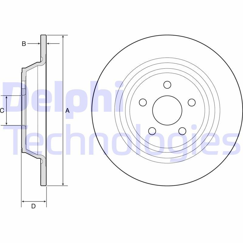 DELPHI BG4782C: Piduriketas Ø: 316mm, täis, Ø: 316mm, kaetud
