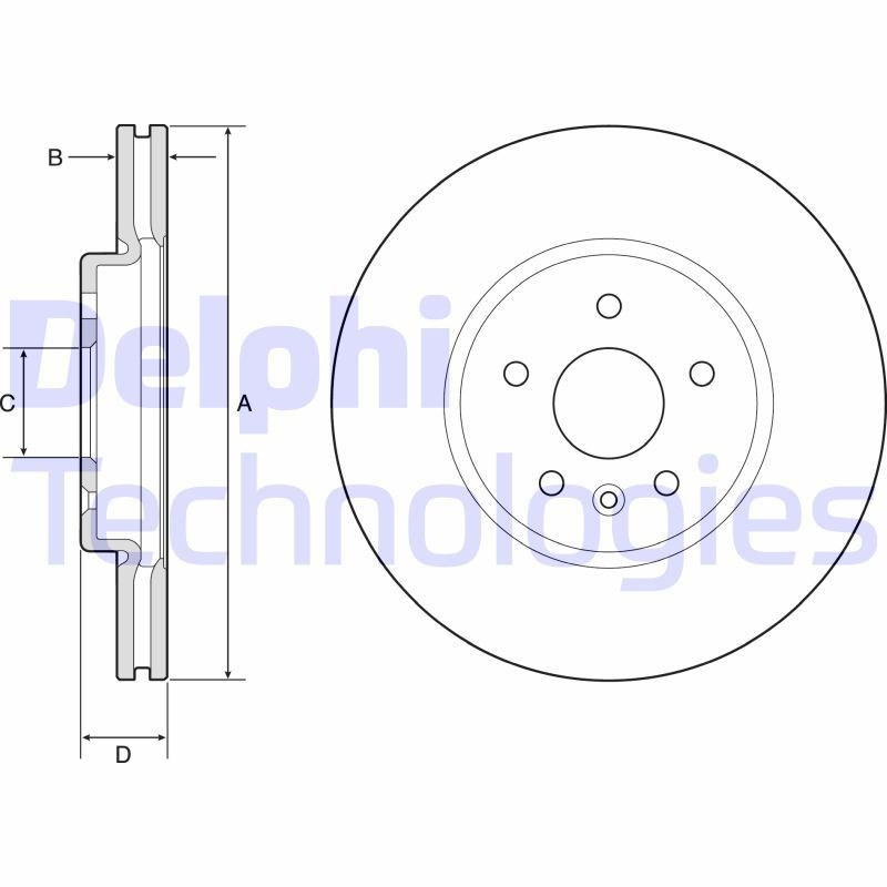 DELPHI BG4783C: Piduriketas Ø: 300mm, õhutusega, Ø: 300mm, kaetud