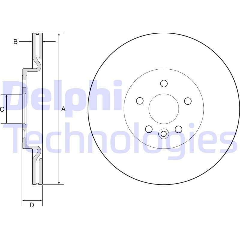 DELPHI BG4786C: Piduriketas Ø: 325mm, õhutusega, Ø: 325mm, kaetud