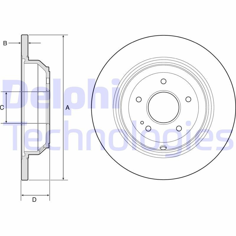 DELPHI BG4791C: Piduriketas Ø: 314mm, täis, Ø: 314mm, kaetud