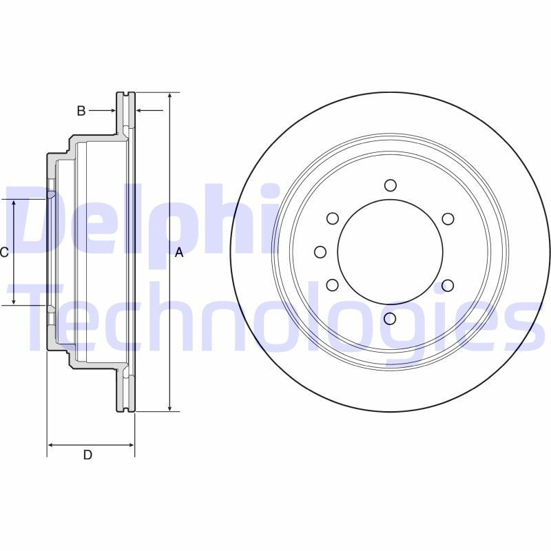 DELPHI BG4792: Piduriketas Ø: 330mm, õhutusega, Ø: 330mm, õlitatud