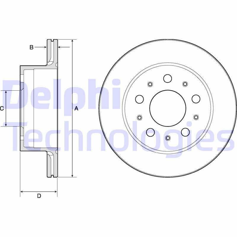 DELPHI BG4796C: Piduriketas Ø: 300mm, õhutusega, Ø: 300mm, kaetud