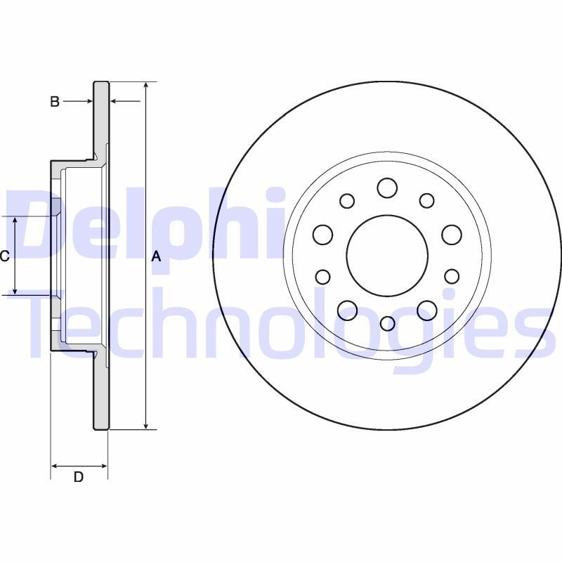 DELPHI BG4798C: Piduriketas Ø: 251mm, täis, Ø: 251mm, kaetud