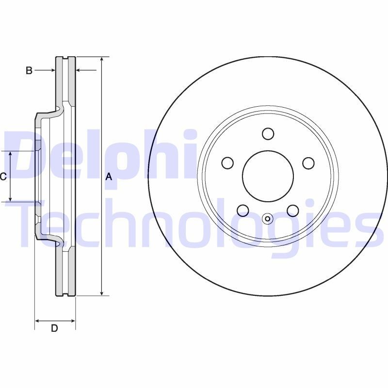 DELPHI BG4799C: Piduriketas Ø: 314mm, õhutusega, Ø: 314mm, kaetud