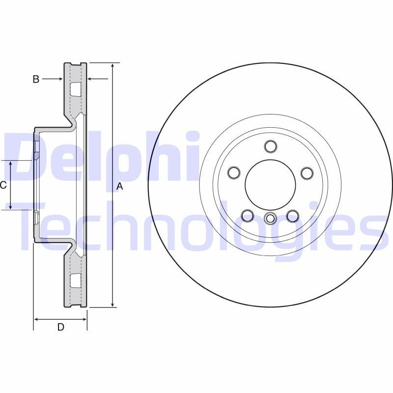 DELPHI BG9117C: Piduriketas Ø: 380mm, õhutusega, Ø: 380mm, kaetud