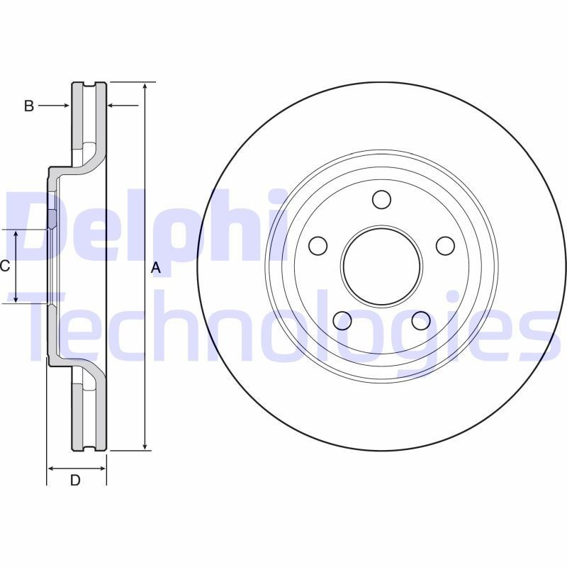 DELPHI BG9121C: Piduriketas Ø: 350mm, õhutusega, Ø: 350mm, kaetud