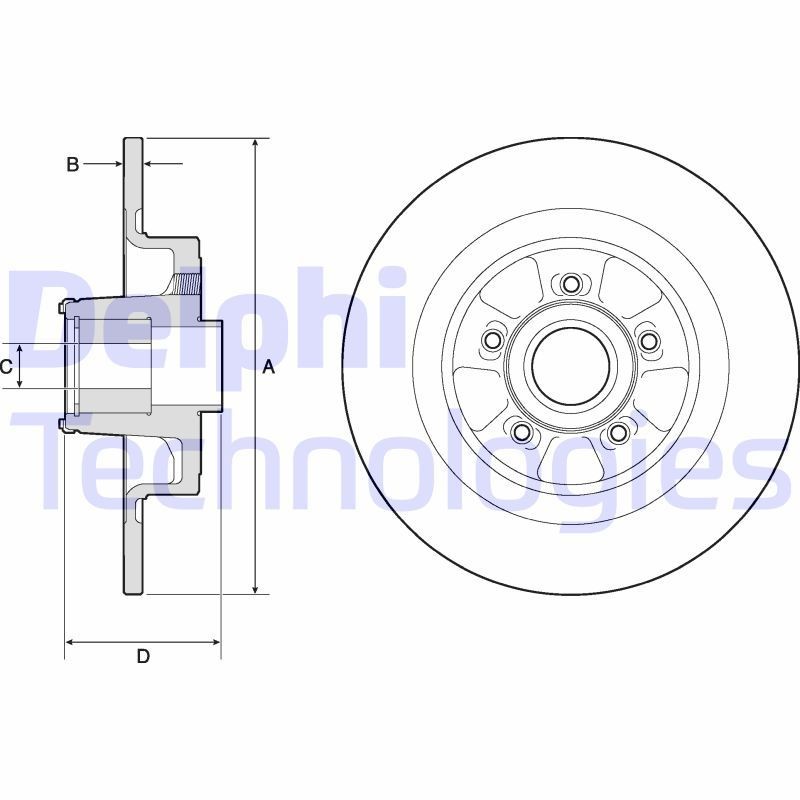 DELPHI BG9133RSC: Piduriketas Ø: 300mm, täis, Ø: 300mm, kaetud