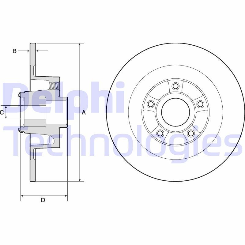 DELPHI BG9135RSC: Piduriketas Ø: 300mm, täis, Ø: 300mm, kaetud
