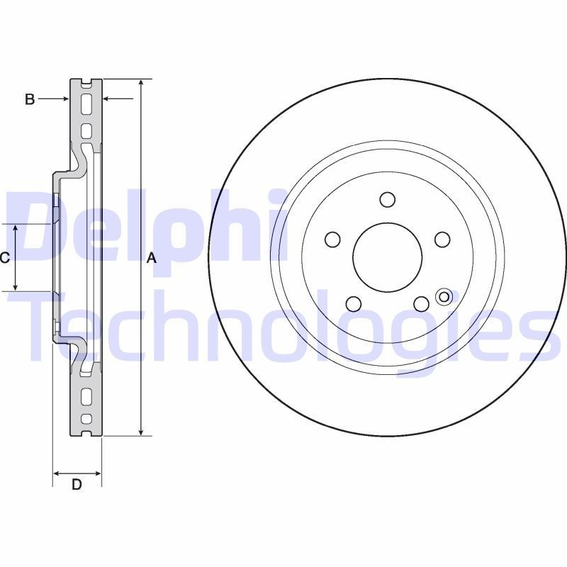 DELPHI BG9144C Bremsscheibe Ø: 345mm, Belüftet, Ø: 345mm, beschichtet