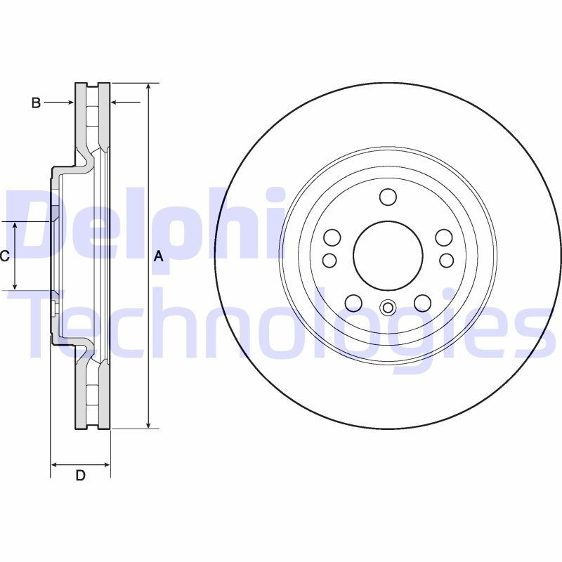 DELPHI BG9148C: Piduriketas Ø: 330mm, õhutusega, Ø: 330mm, kaetud