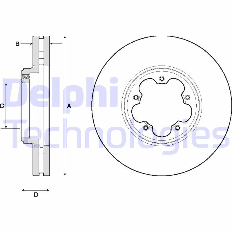 DELPHI BG9150: Спирачен диск Ø: 288mm, вентилиран, Ø: 288mm, омаслен