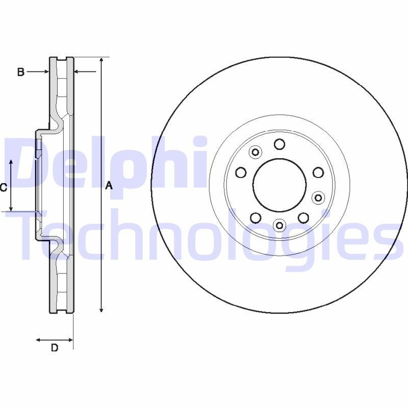DELPHI BG9151C: Piduriketas Ø: 340mm, õhutusega, Ø: 340mm, kaetud