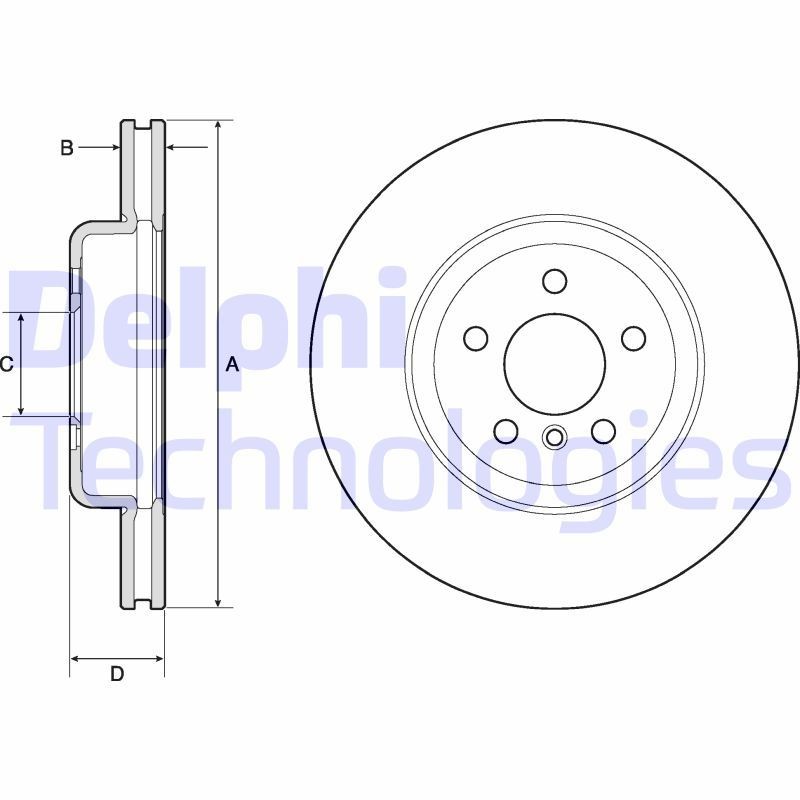 DELPHI BG9154C: Piduriketas Ø: 348mm, õhutusega, Ø: 348mm, kaetud