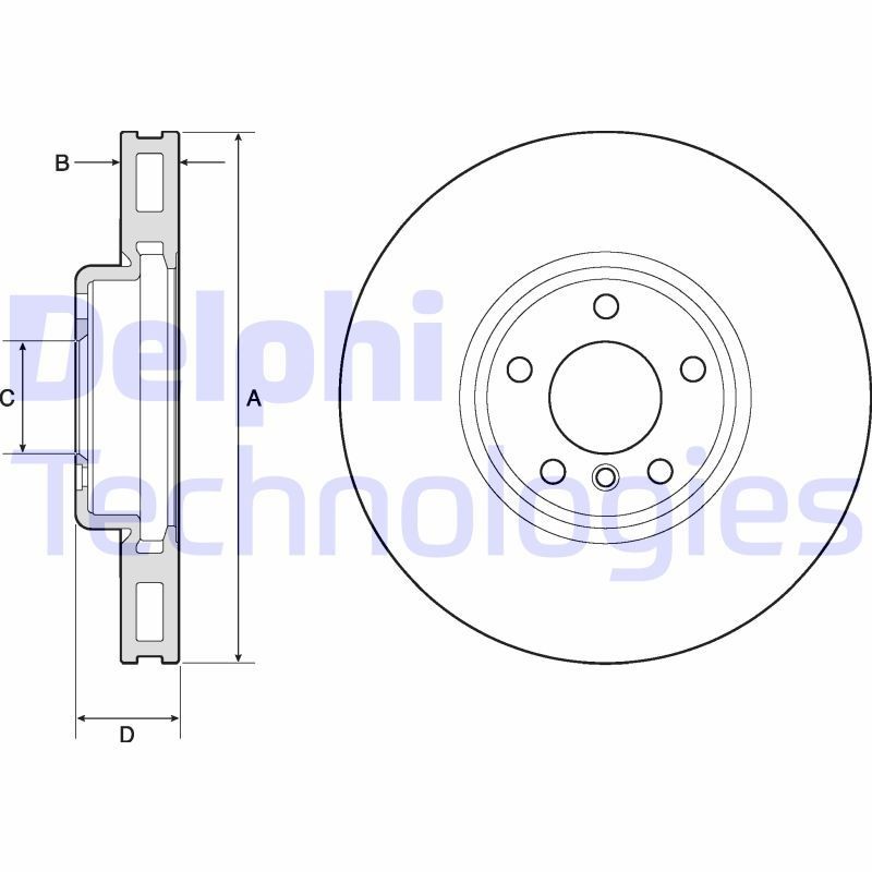 DELPHI BG9155C: Piduriketas Ø: 348mm, õhutusega, Ø: 348mm, kaetud