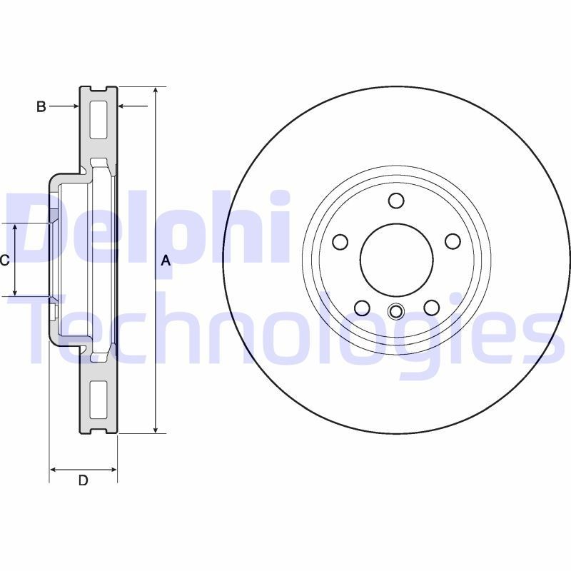 DELPHI BG9156C: Piduriketas Ø: 348mm, õhutusega, Ø: 348mm, kaetud