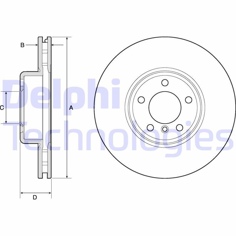 DELPHI BG9157C: Piduriketas Ø: 340mm, õhutusega, Ø: 340mm, kaetud