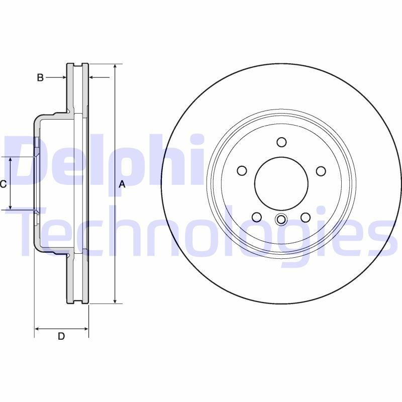 DELPHI BG9163C: Piduriketas Ø: 348mm, õhutusega, Ø: 348mm, kaetud