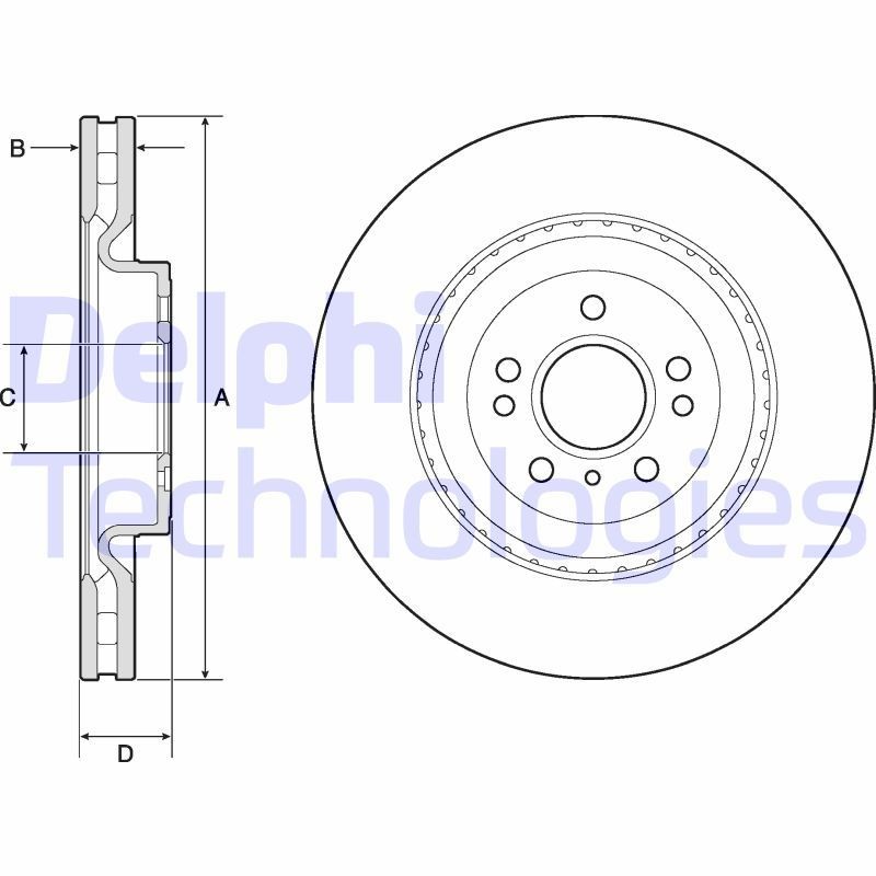 DELPHI BG9175C: Piduriketas Ø: 350mm, õhutusega, Ø: 350mm, kaetud