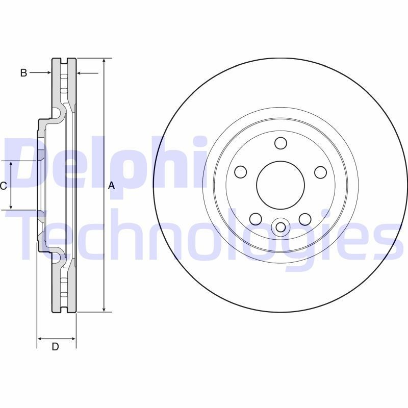 DELPHI BG9177C: Bremžu diski Ø: 325mm, ventilējams, Ø: 325mm, pārklāts