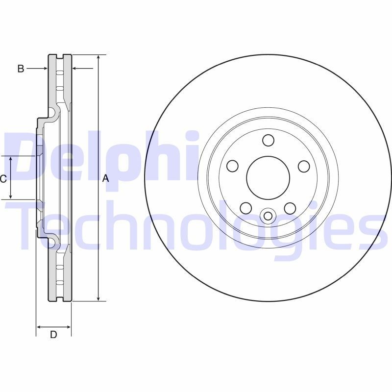 DELPHI BG9178C: Спирачен диск Ø: 350mm, вентилиран, Ø: 350mm, с покритие