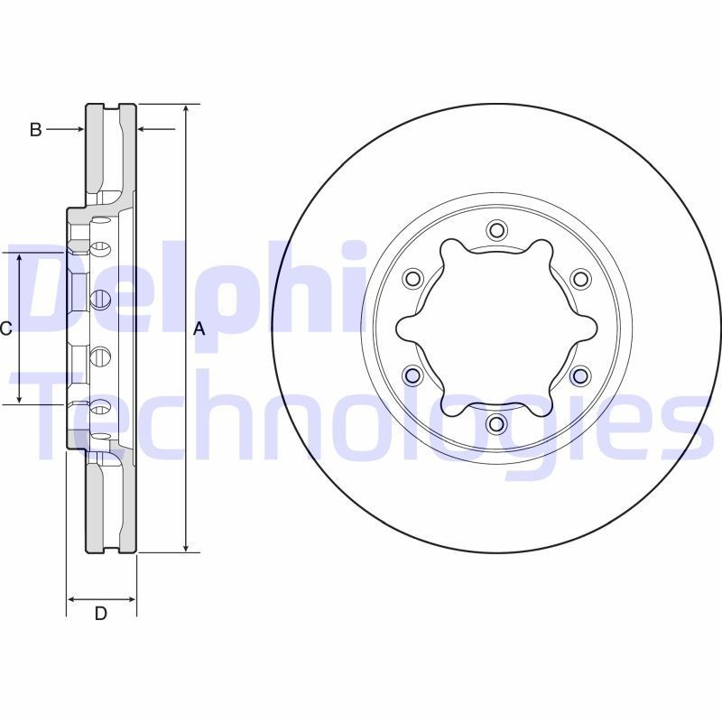 DELPHI BG9179: Piduriketas Ø: 316mm, õhutusega, Ø: 316mm, õlitatud