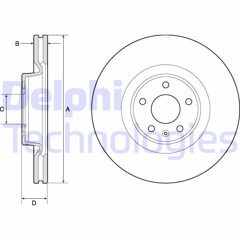 DELPHI BG9181C: Piduriketas Ø: 338mm, õhutusega, Ø: 338mm, kaetud