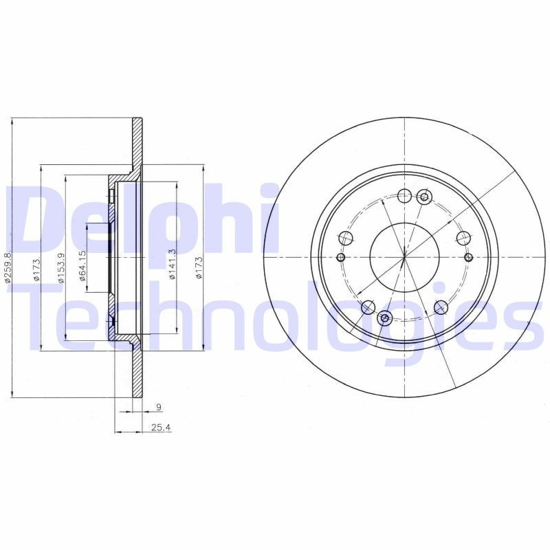 DELPHI BK1163: Hjullager uten turtallsensor, uten hjulfestebolt, uten integrert hjullager, uten ABS sensorring