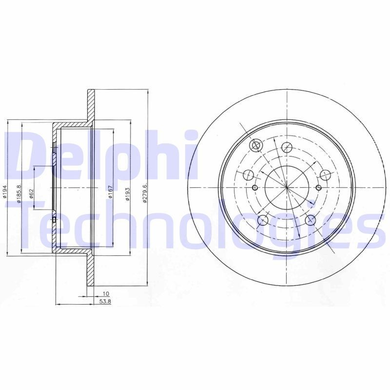 DELPHI BK1229: Hjullager uten turtallsensor, uten integrert hjullager, med ABS senorring